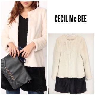 セシルマクビー(CECIL McBEE)の新品未使用♡バイカラーファーコート(毛皮/ファーコート)