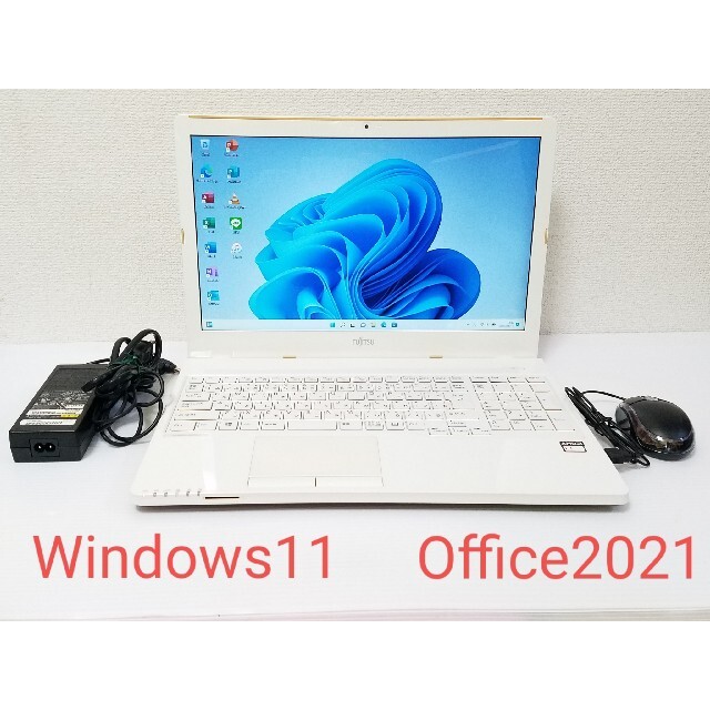 富士通 ノートパソコン Windows11 エクセル ワード DVDマルチ