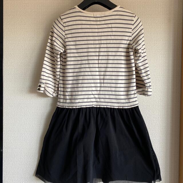 BeBe(ベベ)のBeBe七分袖カットソーワンピース140 キッズ/ベビー/マタニティのキッズ服女の子用(90cm~)(ワンピース)の商品写真