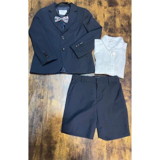 ザラキッズ(ZARA KIDS)の【あかさ様】ZARA スーツセットアップ男の子 ネイビー 116cm 4点セット(ドレス/フォーマル)