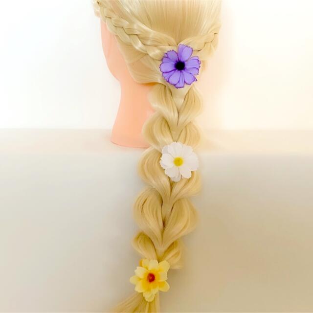 ラプンツェル お花のヘアゴム 5個セット❷｜ラプンツェルヘアアクセサリー｜髪飾り ハンドメイドのアクセサリー(ヘアアクセサリー)の商品写真