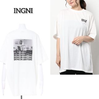 イング(INGNI)の新品 INGNI バックプリントフォトTシャツ トップス 半袖(Tシャツ(半袖/袖なし))