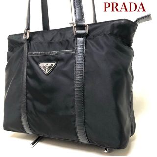 プラダ(PRADA)のPRADA プラダ ナイロン レザー トート バッグ Nero 【カード有り】(トートバッグ)