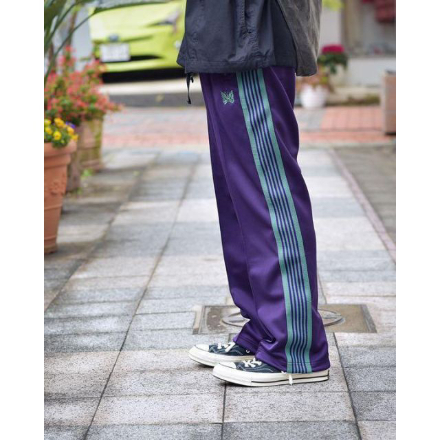 美品 needles トラックパンツ ヒザデル エッグプラント パープル