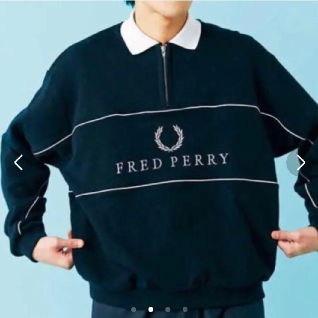 AMERICAN RAG CIE(アメリカンラグシー)のFRED PERRY×AMERICANRAGCIE 襟付きハーフジップ  L メンズのトップス(スウェット)の商品写真