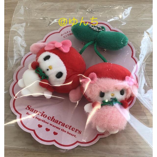 サンリオ❣️マイメロディ マスコットホルダー　ブローチ(モモメロ)