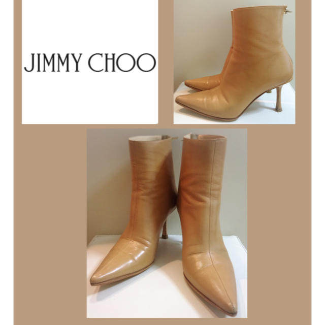 JIMMY CHOO(ジミーチュウ)のジミーチュウ♡ベージュレザー ショートブーツ♡ レディースの靴/シューズ(ブーツ)の商品写真