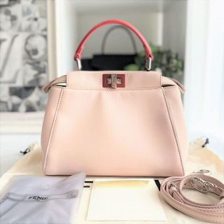 フェンディ(FENDI)の美品☆　フェンディ　ミニ　ピーカブー　バイカラー　2way　ハンドバッグ(ハンドバッグ)