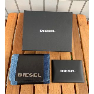 ディーゼル(DIESEL)の新品 ディーゼル デニム レザー 三つ折り 財布 カードケース 送料無料 箱入り(財布)