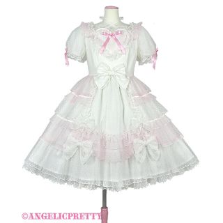 アンジェリックプリティー(Angelic Pretty)のangelic pretty トッピングハート　ワンピース　白(ひざ丈ワンピース)