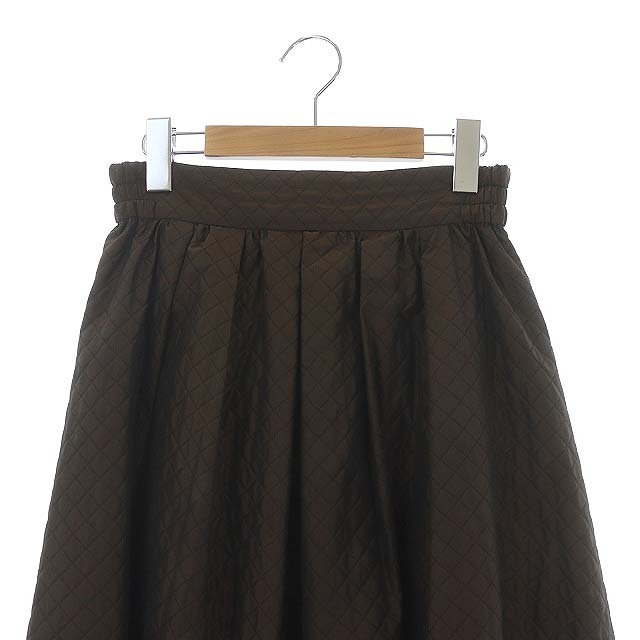 Stola.(ストラ)のストラ Stola. フレアスカート キルティング ロング 36 茶 ブラウン レディースのスカート(ロングスカート)の商品写真
