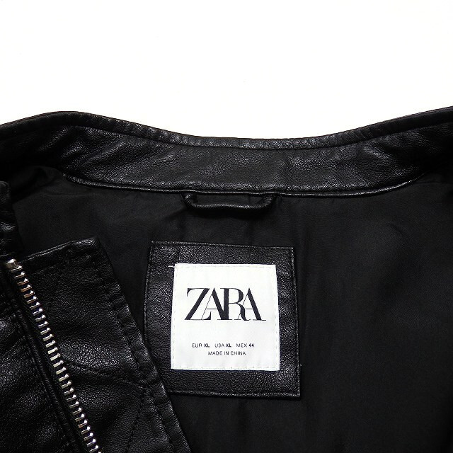 ZARA(ザラ)のザラ ZARA フェイクレザー ジャケット ブルゾン ライダース 長袖 XL ブ メンズのジャケット/アウター(ライダースジャケット)の商品写真