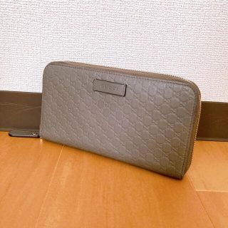 グッチ(Gucci)のGUCCIマイクロ グッチシマ 449391 BMJ1G 1226 グレー(長財布)