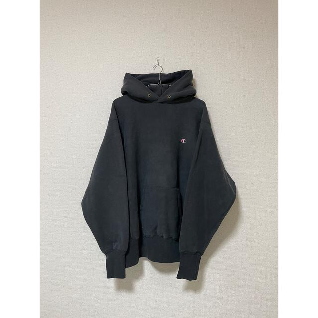 90s USA製Champion RWパーカー XL VINTAGE ブラック