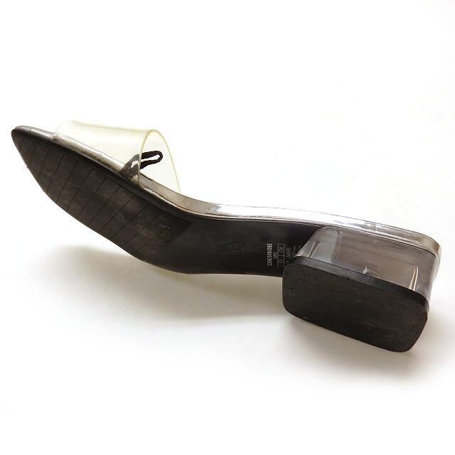 ZARA(ザラ)のザラ ZARA クリア サンダル ミュール 靴 37 24.0 シルバー 銀 3 レディースの靴/シューズ(サンダル)の商品写真