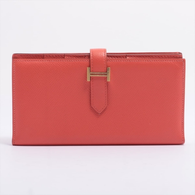 HERMES - エルメス ベアンスフレ ヴォーエプソン  ピンク ユニセックス 長財布
