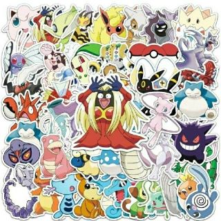 【新品未使用】ポケモン キャラクター 防水シール 48枚☆ 大きめステッカー(キャラクターグッズ)