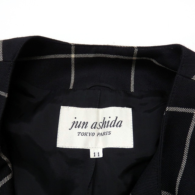 jun ashida(ジュンアシダ)のジュンアシダ jun ashida ベルト付き ノーカラージャケット 11 黒 レディースのジャケット/アウター(その他)の商品写真