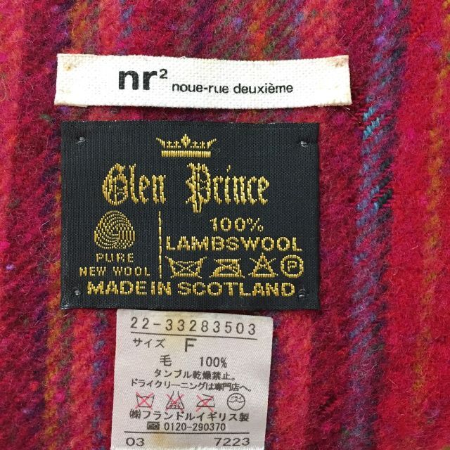 noue-rue(ヌール)のnr2 ヌール ストライプ柄マフラー ウール100％ スコットランド製 サイズF レディースのファッション小物(マフラー/ショール)の商品写真