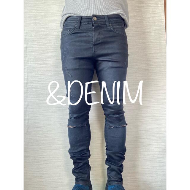 H&M(エイチアンドエム)の【&DENIM by H&M】Damaged Denims/30 Navy  メンズのパンツ(デニム/ジーンズ)の商品写真