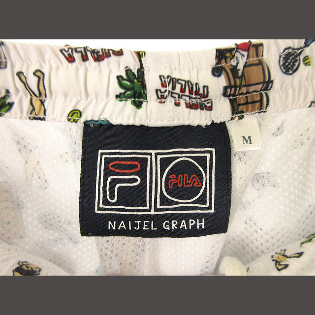 FILA(フィラ)のフィラ FILA プリント撥水ショートパンツ ショーツ 総柄イラスト FM977 メンズのパンツ(ショートパンツ)の商品写真
