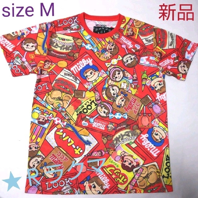 サンリオ(サンリオ)のペコちゃん Ｔシャツ 男女兼用 レッドお菓子 Msize【新品・タグ付き】 エンタメ/ホビーのおもちゃ/ぬいぐるみ(キャラクターグッズ)の商品写真