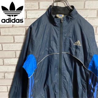 アディダス(adidas)の90s 古着 アディダス プリントロゴ ナイロン ゆるだぼ ビッグシルエット(ナイロンジャケット)