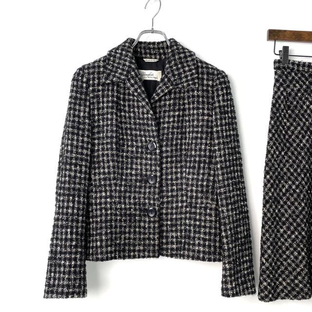 【美品】ピアノフォルテ MaxMara 白タグ セットアップ ツイード 38 M