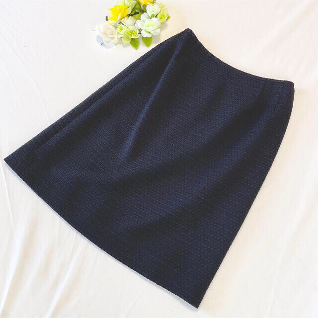 サイズ René - 美品♡Rene 濃紺 ツイードスカートスーツ セットアップ 