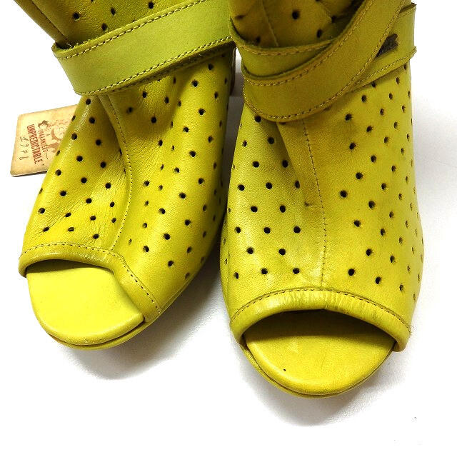 DIESEL(ディーゼル)のディーゼル DIESEL レザー ブーツサンダル ハイヒール 靴 38 ライム レディースの靴/シューズ(サンダル)の商品写真