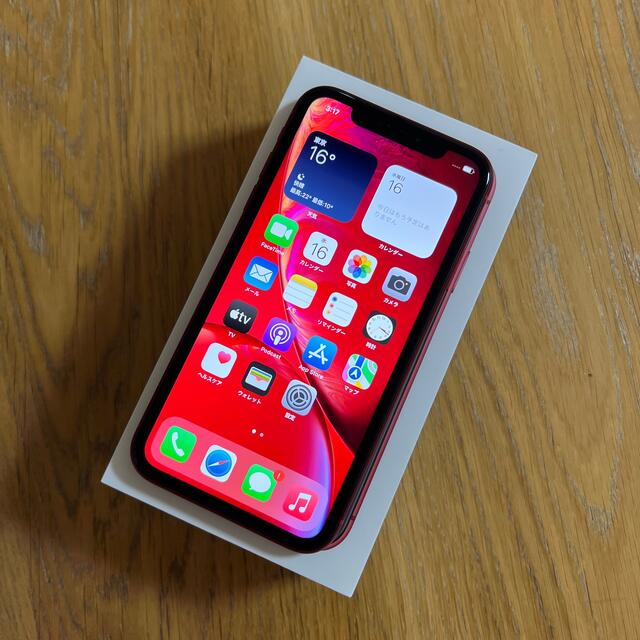 iPhone(アイフォーン)のApple iPhone XR 64GB レッド SIMフリー バッテリー92% スマホ/家電/カメラのスマートフォン/携帯電話(スマートフォン本体)の商品写真