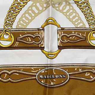 HERMES/エルメス スカーフ90 MAILLONS チェーン柄【箱付タグ有】