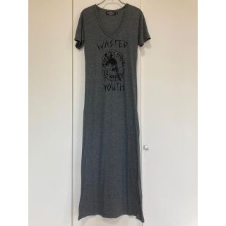 アナザーエディション(ANOTHER EDITION)のEVIL TWIN Tシャツワンピース ロング マキシワンピ グレー(ロングワンピース/マキシワンピース)