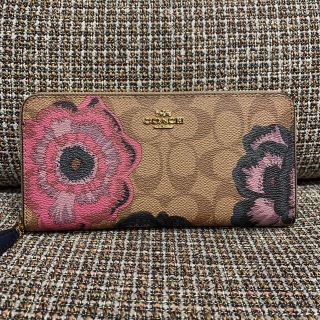 コーチ(COACH)の本体のみ　コーチ　　長財布　パープルフラワー(財布)