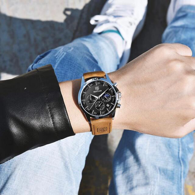 最安値⚡️ BENYAR 正規品 ミリタリー腕時計 クロノグラフ ビジネス