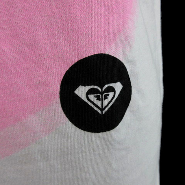 Roxy(ロキシー)のロキシー ROXY Ｔシャツ 半袖 プリント コットン ホワイト 白 ピンク S レディースのトップス(Tシャツ(半袖/袖なし))の商品写真