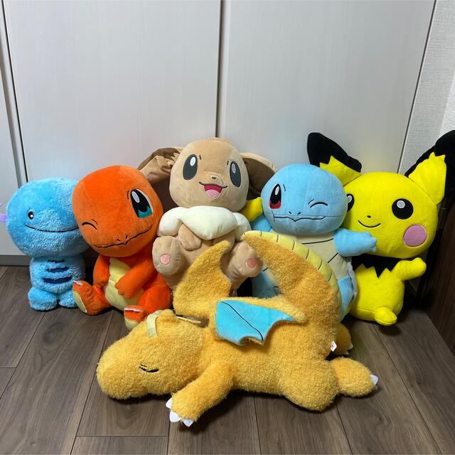 状態◎ポケモンぬいぐるみまとめ売り6点セット☆ヒトカゲ/ イーブイ/ピチュウ エンタメ/ホビーのおもちゃ/ぬいぐるみ(ぬいぐるみ)の商品写真