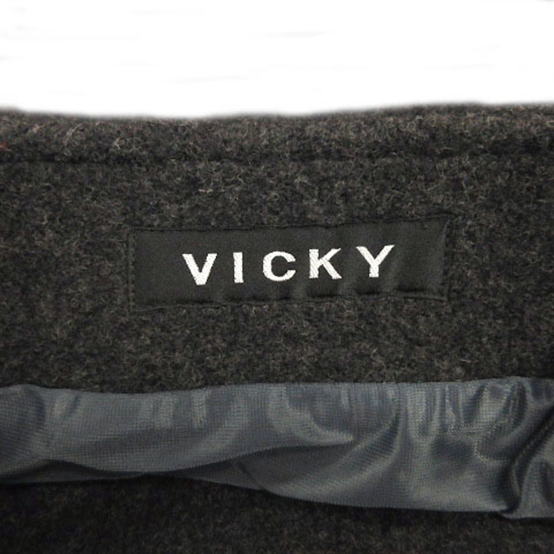 VICKY(ビッキー)のビッキー VICKY スカート フレアー ひざ丈 ウール グレー レディースのスカート(ひざ丈スカート)の商品写真