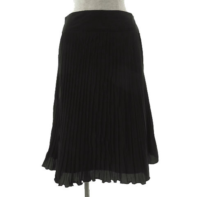 COMME CA ISM(コムサイズム)のCOMME CA ISM スカート ミディ丈 フレアー プリーツ 黒 M レディースのスカート(ひざ丈スカート)の商品写真