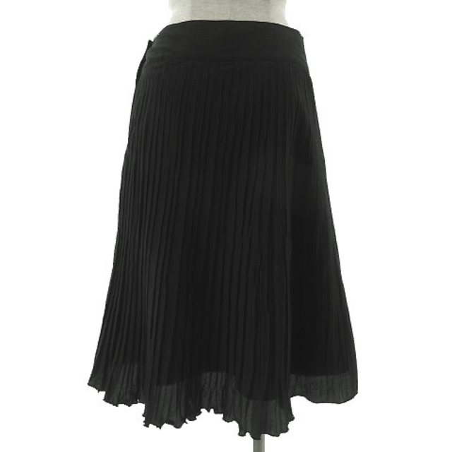 COMME CA ISM(コムサイズム)のCOMME CA ISM スカート ミディ丈 フレアー プリーツ 黒 M レディースのスカート(ひざ丈スカート)の商品写真