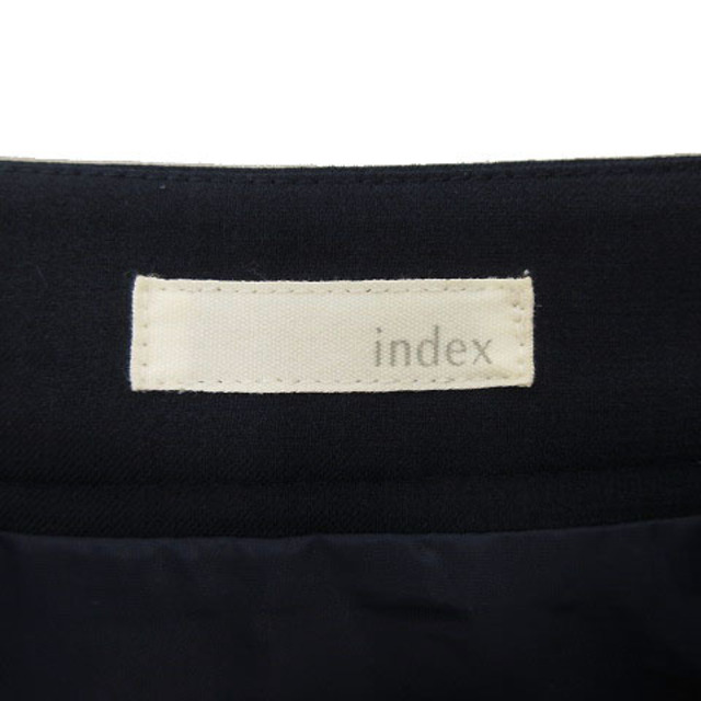 INDEX(インデックス)のインデックス INDEX スカート ひざ丈 フレアー ストレッチ ネイビー 紺 レディースのスカート(ひざ丈スカート)の商品写真