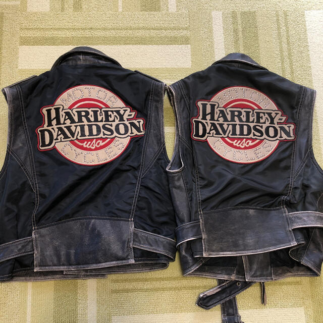 Harley Davidson(ハーレーダビッドソン)のハーレーダビッドソン ビンテージ レザーベスト　ペア メンズのジャケット/アウター(ライダースジャケット)の商品写真