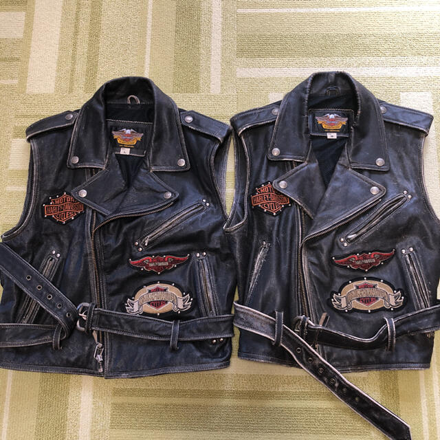 Harley Davidson(ハーレーダビッドソン)のハーレーダビッドソン ビンテージ レザーベスト　ペア メンズのジャケット/アウター(ライダースジャケット)の商品写真