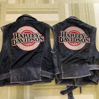 ハーレーダビッドソン(Harley Davidson)のハーレーダビッドソン ビンテージ レザーベスト　ペア(ライダースジャケット)
