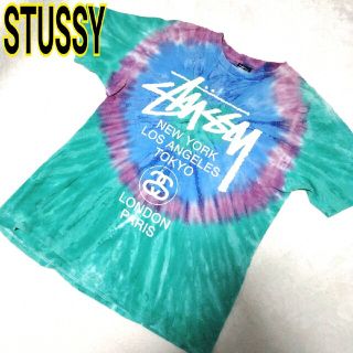 ステューシー(STUSSY)の希少 レア STUSSY ステューシー Tシャツ ゆるダボシルエット だいだい柄(Tシャツ/カットソー(半袖/袖なし))