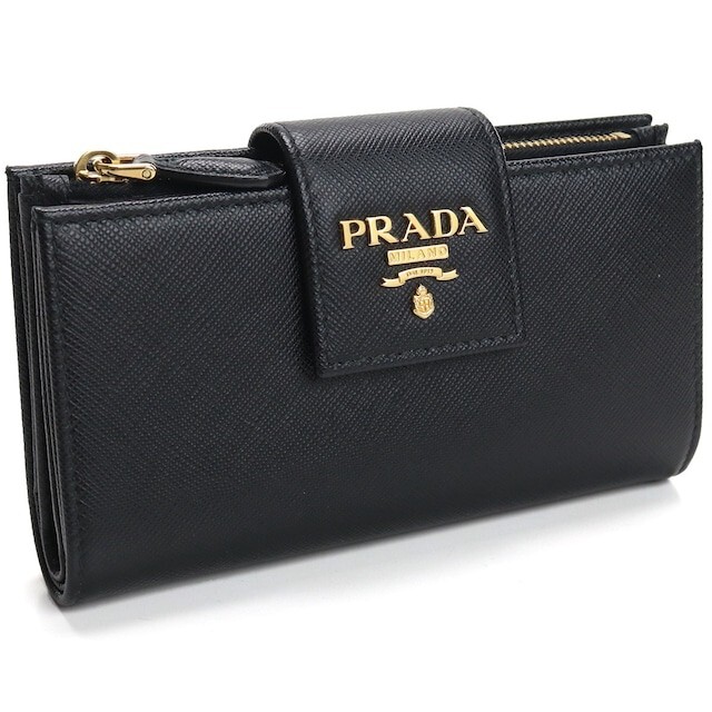 折り財布 新品 PRADA サフィアーノ 2つ折レザー財布 1ML005 F0002