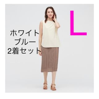 ユニクロ(UNIQLO)のユニクロ　クレープジャージーT ノースリーブ(シャツ/ブラウス(半袖/袖なし))