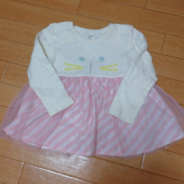 F.O.KIDS(エフオーキッズ)のapres les cours 80 ねこワンピース キッズ/ベビー/マタニティのベビー服(~85cm)(ワンピース)の商品写真