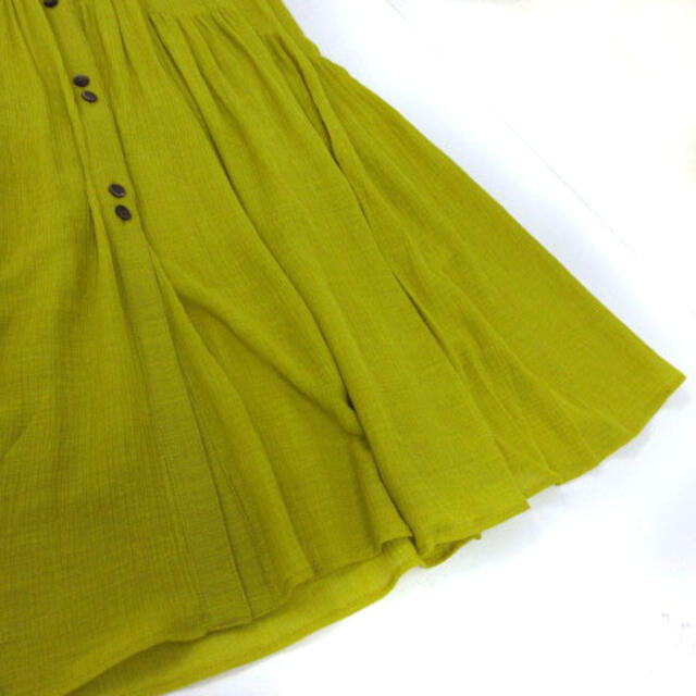 ROPE’(ロペ)のロペ ROPE スカート ロング プリーツ ボタンダウン 緑系 うぐいす色 38 レディースのスカート(ロングスカート)の商品写真