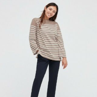 ユニクロ(UNIQLO)のボーダーオーバーサイズT(Tシャツ(長袖/七分))